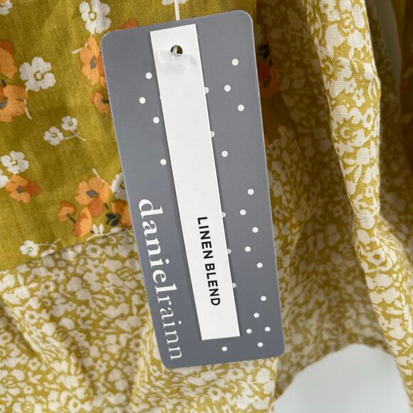 DANIEL RAINN Blouse Size Small NWT Trinity Floral Linen Blend Peasant Top Boho - Picture 6 of 13